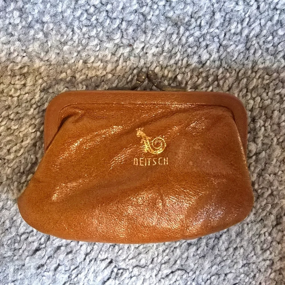 Beitsch Vintage Leather Coin Purse Cognac Color